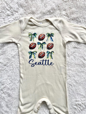 Seattle Seahawks Infant Coverall with Bow