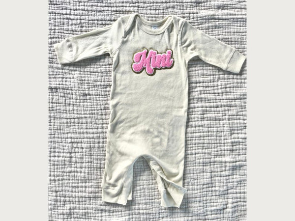 Mini Baby Coverall Pink Chenille