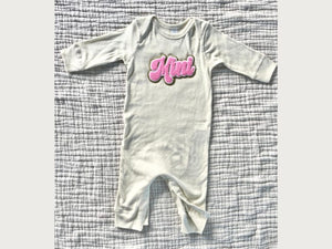 Mini Baby Coverall Pink Chenille
