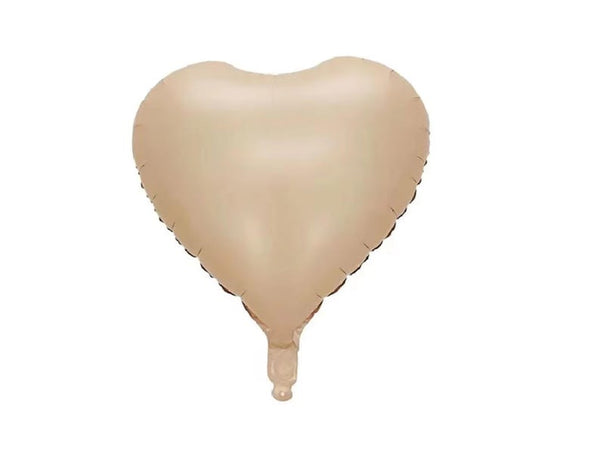 Custom Name Beige Heart Balloon – 18" Matte Caramel Foil Balloon with Personalized Text