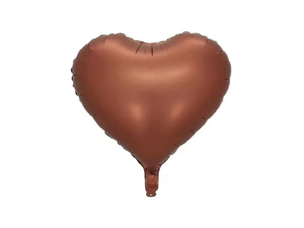 Custom Name Beige Heart Balloon – 18" Matte Caramel Foil Balloon with Personalized Text