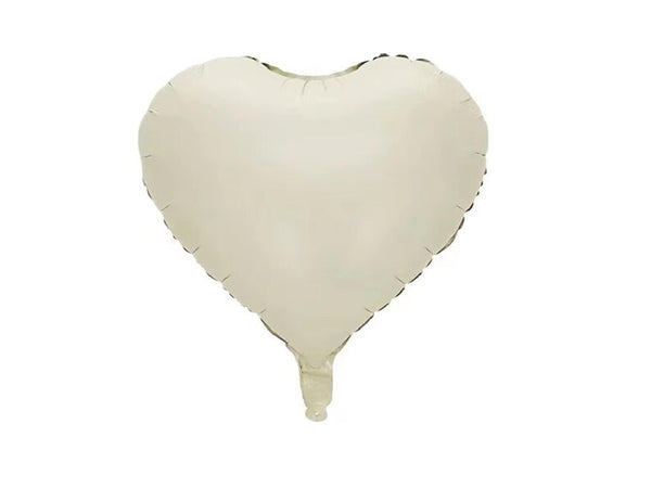 Custom Name Beige Heart Balloon – 18" Matte Caramel Foil Balloon with Personalized Text