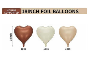 Custom Name Beige Heart Balloon – 18" Matte Caramel Foil Balloon with Personalized Text