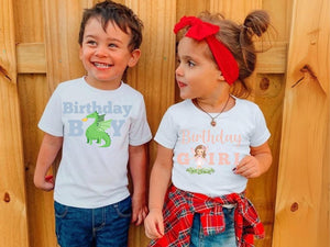 Dragon Princess Birthday Twin Matching Shirt