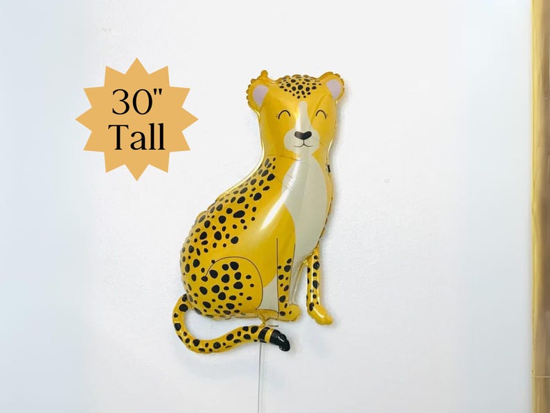Large Cheetah Safari Balloon – Jumbo Mylar Animal for Jungle, Wild One or Two Wild Party