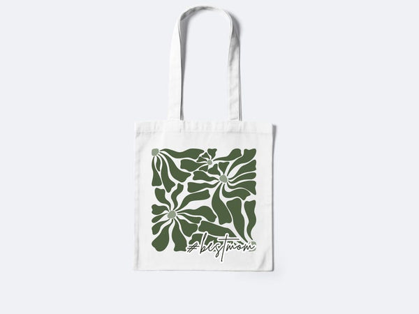 Custom Floral Greenery Tote Bag – Earth Tone Organic Gift for Mom, Grandma, or Birthday