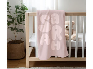 Personalized Name Blanket – Custom Baby Shower Gift - Sentimental Heirloom Throw for Girls – Cozy Rose Gold, Red, Pink, Purple