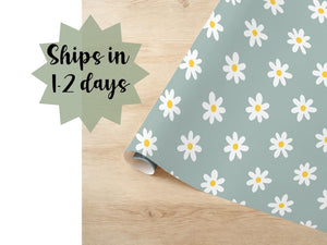 Daisy Wrapping Paper – Retro Floral Gift Wrap for Birthdays, Weddings & Summer Events