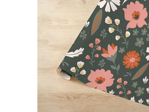 Forest Green Wildflower Wrapping Paper