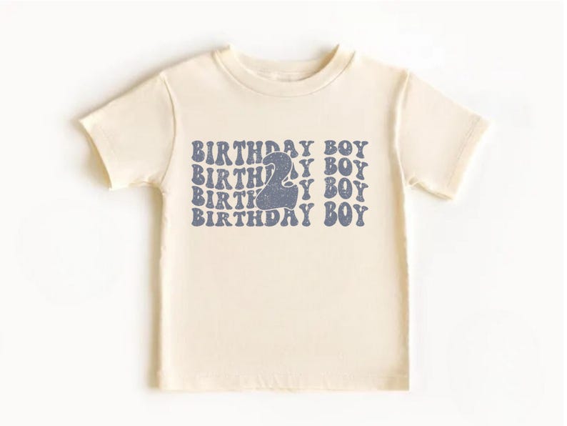 Birthday Boy Toddler Shirt – 2nd Birthday Outfit Gift for Nephew or Son in Blue or Natural
