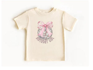 Cute Birthday Girl T-Shirt – Toddler Disco Party Top with Bow for 2-Year-Old Celebration