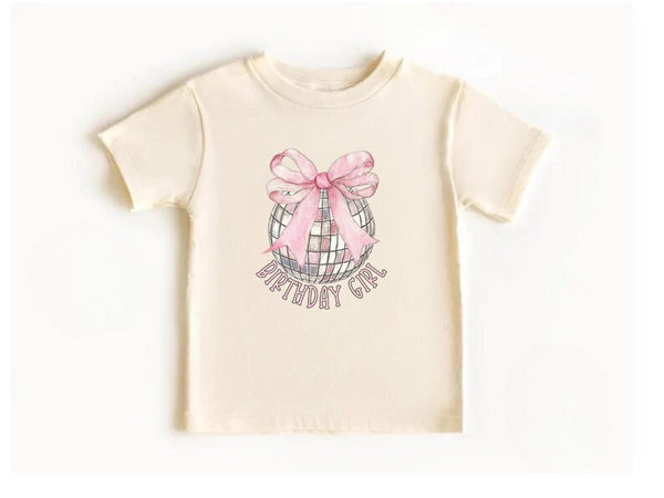 Cute Birthday Girl T-Shirt – Toddler Disco Party Top with Bow for 2-Year-Old Celebration