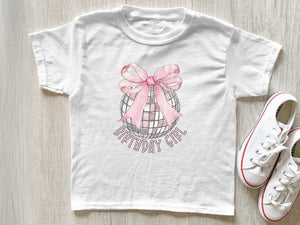 Cute Birthday Girl T-Shirt – Toddler Disco Party Top with Bow for 2-Year-Old Celebration