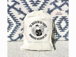 Till Death Do Us Part Hangover Kit Bag – Gothic Bachelorette or Birthday Party Favor