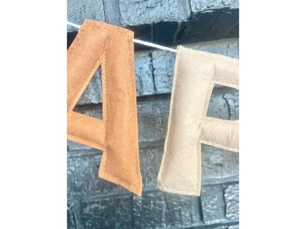 Boho Felt Happy Birthday Garland – 100% Wool, Neutral Pre-Strung Party Banner