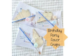Personalized Ice Cream Craft Kit – Pastel Paint Party Favor for Kids, Custom Name Goodie Bag Idea