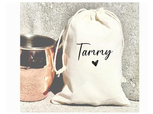 Personalized Heart Party Favor Bag – Custom Name Bachelorette or Birthday Gift Bag