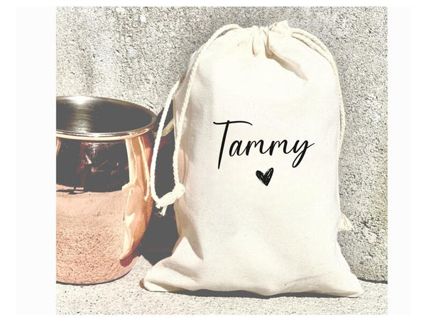 Personalized Heart Party Favor Bag – Custom Name Bachelorette or Birthday Gift Bag