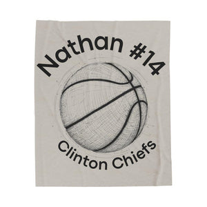 Basketball Team Personalized Name - Number Blanket Custom Sports Gift Sherpa