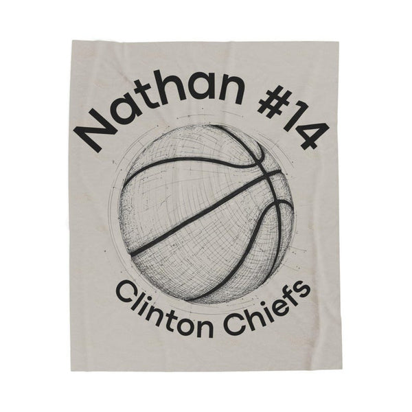 Basketball Team Personalized Name - Number Blanket Custom Sports Gift Sherpa