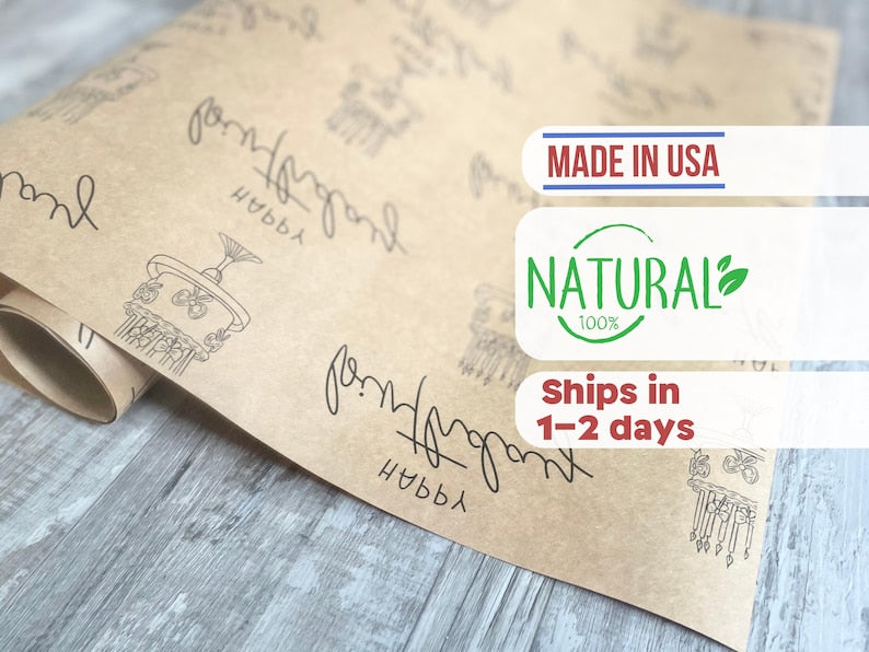 Eco Friendly Happy Birthday Wrapping Paper
