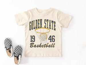 Golden State Basketball T-Shirt Youth - Dub Nation GSW Tee 1946 Vintage Distressed Bay Area Top