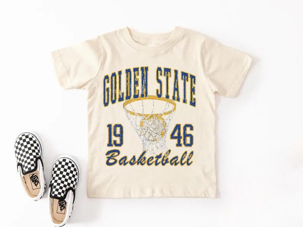 Golden State Basketball T-Shirt Youth - Dub Nation GSW Tee 1946 Vintage Distressed Bay Area Top