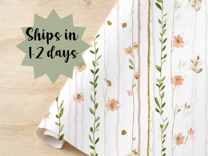Floral Watercolor Wrapping Paper – Birthday, Wedding & Shower Gift Wrap