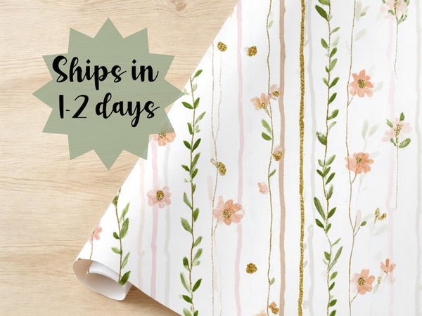 Floral Watercolor Wrapping Paper – Birthday, Wedding & Shower Gift Wrap