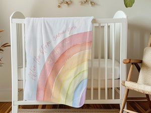 Personalized Rainbow Baby Blanket