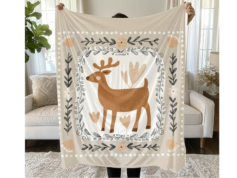 Scandinavian Deer Baby Blanket