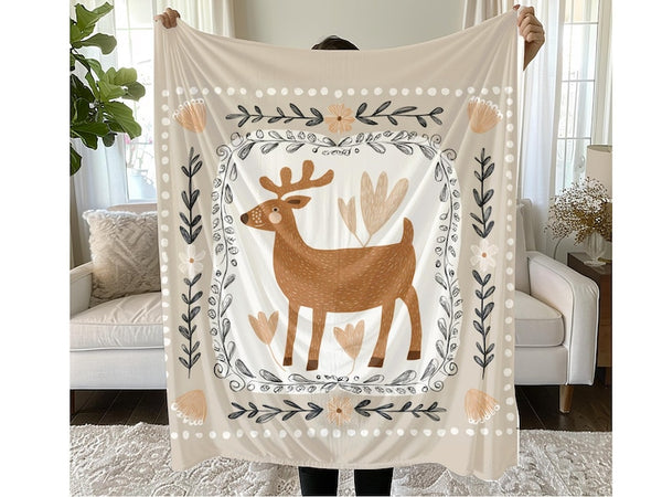 Scandinavian Deer Baby Blanket