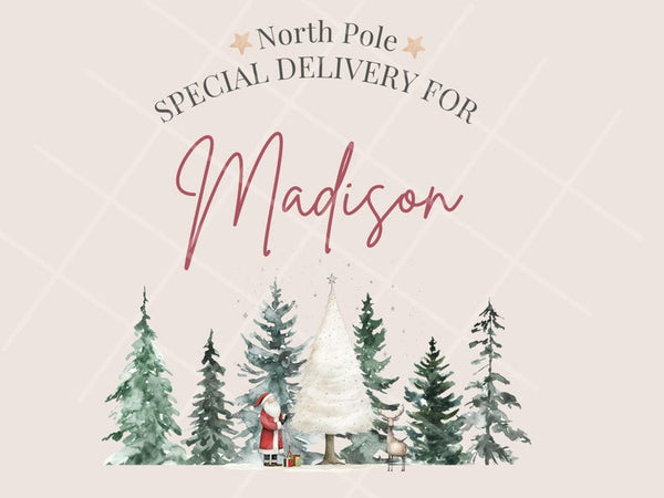Personalized Santa Sack – Custom Name Red String Christmas Gift Bag