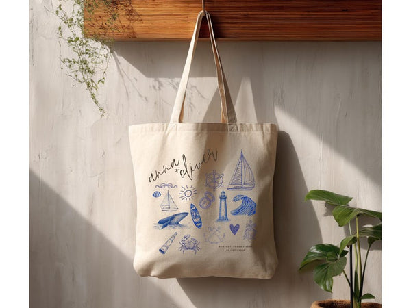 Personalized Nautical Beach Wedding Tote – Bridesmaid & Party Favor