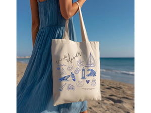 Personalized Nautical Beach Wedding Tote – Bridesmaid & Party Favor