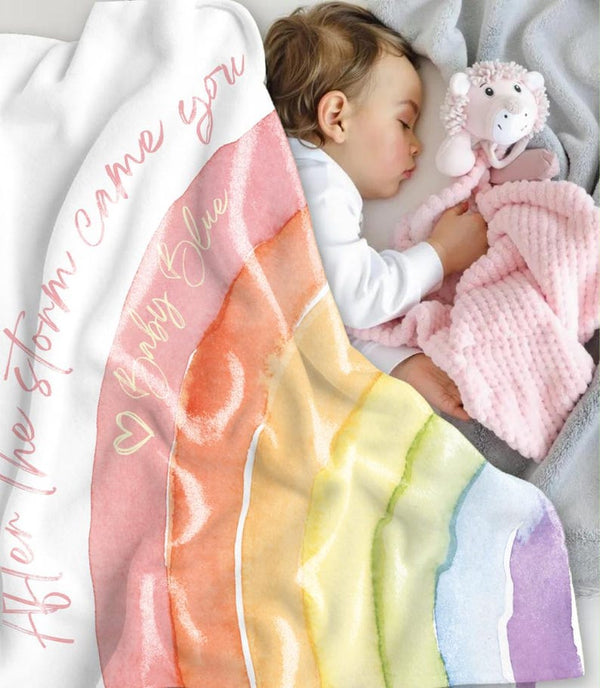 Personalized Rainbow Baby Blanket