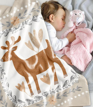 Scandinavian Deer Baby Blanket