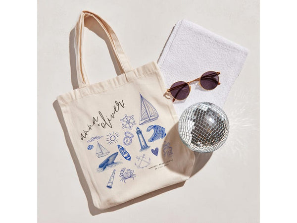 Personalized Nautical Beach Wedding Tote – Bridesmaid & Party Favor
