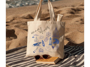 Personalized Nautical Beach Wedding Tote – Bridesmaid & Party Favor
