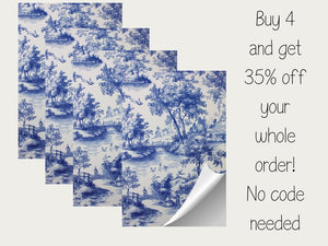 Hot Air Balloon Nursery Wallpaper - Vintage Toile Mural Neutral Baby Room