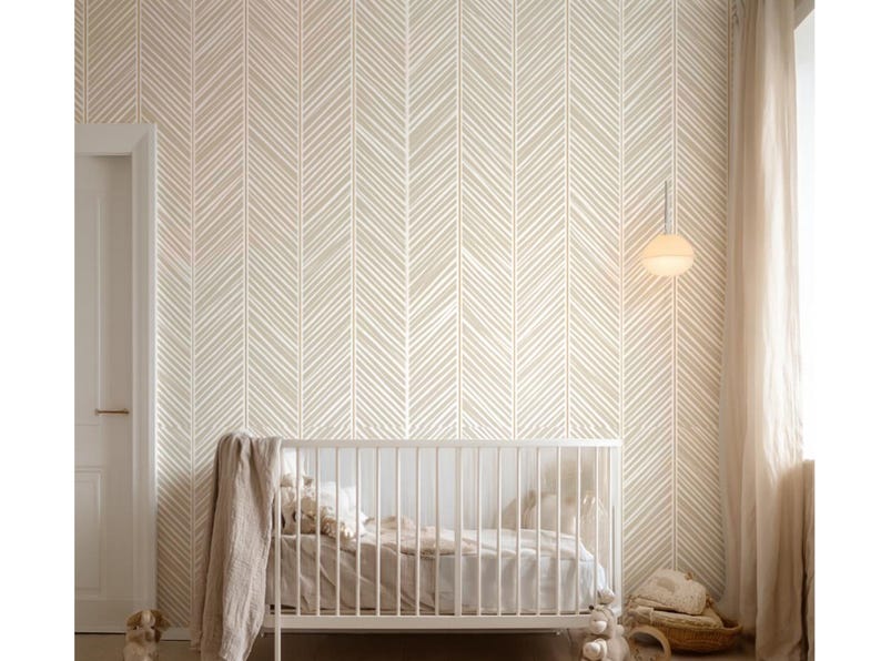 Minimalist Line Art Peel and Stick Wallpaper – Neutral Beige Boho Décor