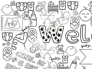 Welcome Baby Personalized Coloring Banner