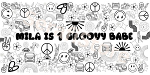 Groovy Peace Sign Happy Smiley Face Coloring