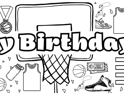 Basketball Coloring Banner