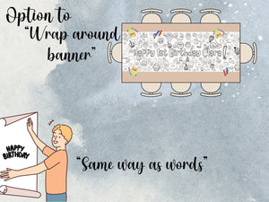 Birthday Cake Coloring Banner