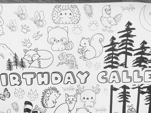 Forest Animal Greenery Coloring Banner
