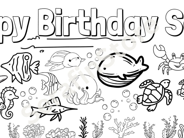 Under the Sea Coloring Banner