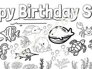 Under the Sea Ocean  Coloring Banner