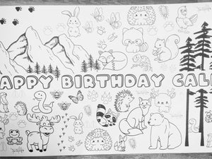 Forest Animal Woodland Coloring Banner