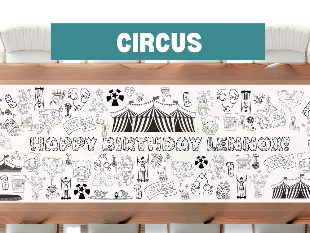 Circus Theme Coloring Banner